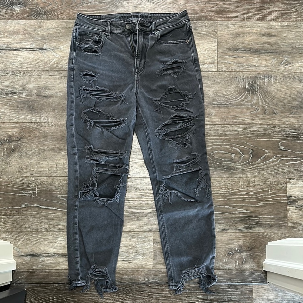 American Eagle Outfitters Charcoal Ripped Jeans